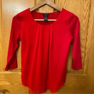 Ann Taylor Chiffon Front Red Top XXSP